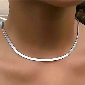 NEW STERLING SILVER HERRINGBONE NECKLACE
